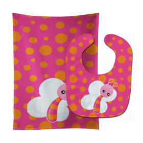 Insect Baby Bib & Burp Cloth (Color: Butterfly on Polkadots, size: 11 x 18)