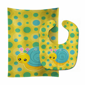 Insect Baby Bib & Burp Cloth (Color: Snail on Polkadots, size: 11 x 18)