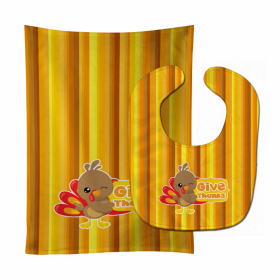 Thanksgiving Baby Bib & Burp Cloth (Color: Turkey Give Thanks, size: 11 x 18)