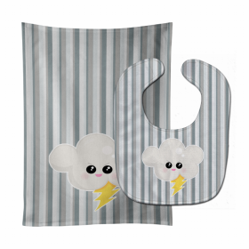 Weather Baby Bib & Burp Cloth (Color: Thuderstorm Face, size: 11 x 18)