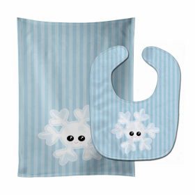 Weather Baby Bib & Burp Cloth (Color: Snowflake Face, size: 11 x 18)