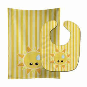 Weather Baby Bib & Burp Cloth (Color: Sun Sprinkle Face, size: 11 x 18)