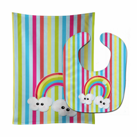 Weather Baby Bib & Burp Cloth (Color: Rainbow Face, size: 11 x 18)