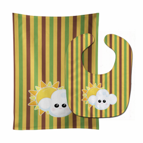 Weather Baby Bib & Burp Cloth (Color: Partly Cloudy Face, size: 11 x 18)