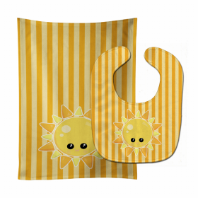 Weather Baby Bib & Burp Cloth (Color: Sunshine Face, size: 11 x 18)