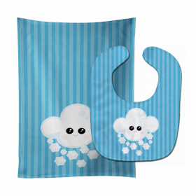 Weather Baby Bib & Burp Cloth (Color: Snowing Face, size: 11 x 18)