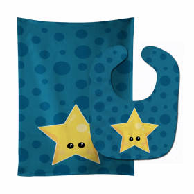 Weather Baby Bib & Burp Cloth (Color: Night Star Face, size: 11 x 18)