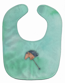 Western Baby Bib (Color: Stick Horse Watercolor, size: 10 x 13)