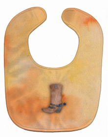 Western Baby Bib (Color: Cowboy Boot Watercolor, size: 10 x 13)