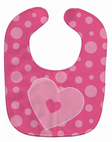 Hearts Baby Bib (Color: Polkadots, size: 10 x 13)