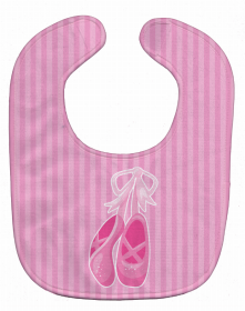 Girl Baby Bib (Color: Ballet Shoes on Stripes, size: 10 x 13)