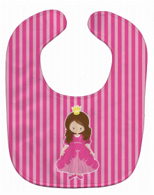 Girl Princess Baby Bib (Color: Brunette Girl Princess Grace, size: 10 x 13)