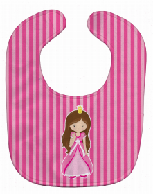 Girl Princess Baby Bib (Color: Brunette Girl Princess, size: 10 x 13)