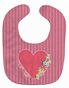 Hearts Baby Bib (Color: Heart and Flowers, size: 10 x 13)