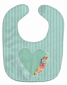 Hearts Baby Bib (Color: Heart and Flowers #2, size: 10 x 13)