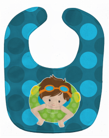 Summer Baby Bib (Color: Pool Brunette Boy in Tube, size: 10 x 13)