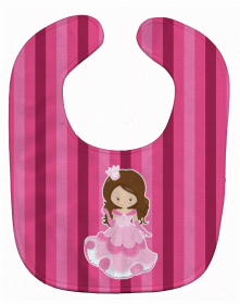 Princess Baby Bib (Color: Brunette, size: 10 x 13)