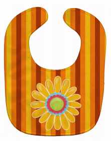 Flower Baby Bib (Color: Heart Flower Orange #2, size: 10 x 13)