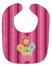 Flower Baby Bib (Color: Flower Pot Pink, size: 10 x 13)