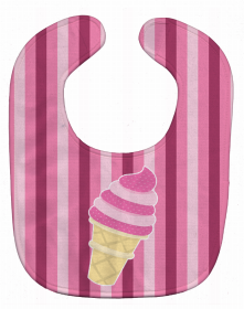 Ice Cream Baby Bib (Color: Ice Cream Cone Pink Swirl, size: 10 x 13)