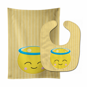 Emoji Baby Bib & Burp Cloth (size: 11 x 18)