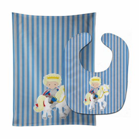 Boy Prince on Horse #2 Baby Bib & Burp Cloth (size: 11 x 18)