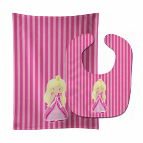 Girl Princess Baby Bib & Burp Cloth (Color: Blonde Girl Princess Wendy, size: 11 x 18)