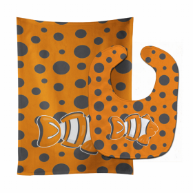 Fish Baby Bib & Burp Cloth (Color: Clown Fish, size: 11 x 18)