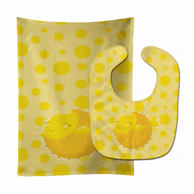 Fish Baby Bib & Burp Cloth (Color: Puffer Fish, size: 11 x 18)