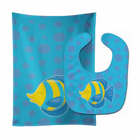 Fish Baby Bib & Burp Cloth (Color: Tropical Fish, size: 11 x 18)