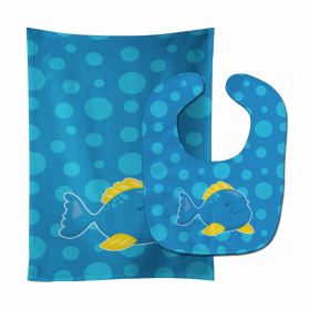 Fish Baby Bib & Burp Cloth (Color: Tropical Fish #4, size: 11 x 18)