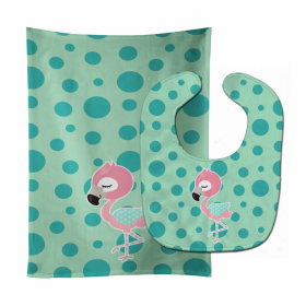 Doll Baby Bib & Burp Cloth (Color: Flamingo, size: 11 x 18)