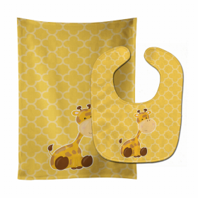 Zoo Animal Baby Bib & Burp Cloth (Color: Giraffes, size: 11 x 18)