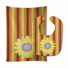 Flower Baby Bib & Burp Cloth (Color: Heart Flower, size: 11 x 18)