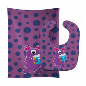 Monster Baby Bib & Burp Cloth (Color: Purple1, size: 11 x 18)