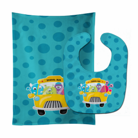 Monster Baby Bib & Burp Cloth (Color: School Bus, size: 11 x 18)