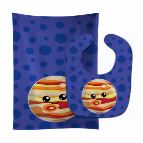 Planets Baby Bib & Burp Cloth (Color: Jupiter, size: 11 x 18)