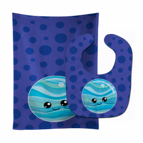 Planets Baby Bib & Burp Cloth (Color: Pluto, size: 11 x 18)