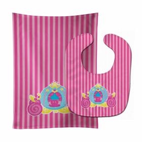 Princess Baby Bib & Burp Cloth (Color: Carriage Baby, size: 11 x 18)