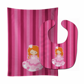 Princess Baby Bib & Burp Cloth (Color: Ginger, size: 11 x 18)