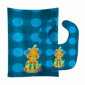 Robot Baby Bib & Burp Cloth (Color: Dog, size: 11 x 18)