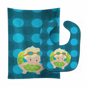 Summer Baby Bib & Burp Cloth (Color: Pool Blonde Boy in Tube, size: 11 x 18)