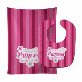 Princess Baby Bib & Burp Cloth (Color: There is a Princess inside, size: 11 x 18)