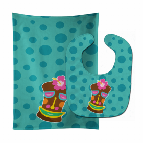 Girl Baby Bib & Burp Cloth (Color: Girl Tiki Face, size: 11 x 18)