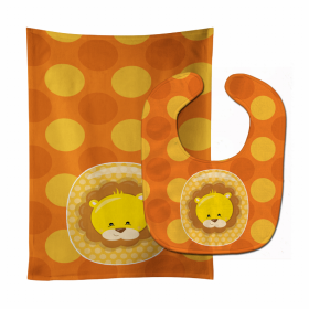 Zoo Animal Baby Bib & Burp Cloth (Color: Month 0 Lion, size: 11 x 18)