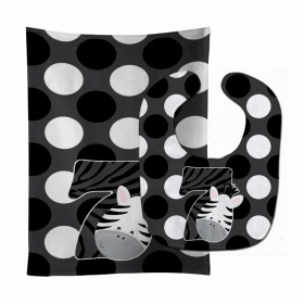 Zoo Animal Baby Bib & Burp Cloth (Color: Month 7 Zebra, size: 11 x 18)