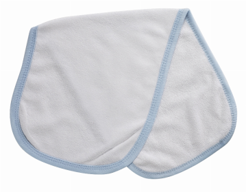 Bambini Terry BurPCloth with Trim (Color: Blue, size: One Size)