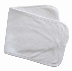 Bambini Terry BurPCloth with Trim (Color: White, size: One Size)